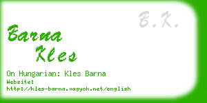 barna kles business card